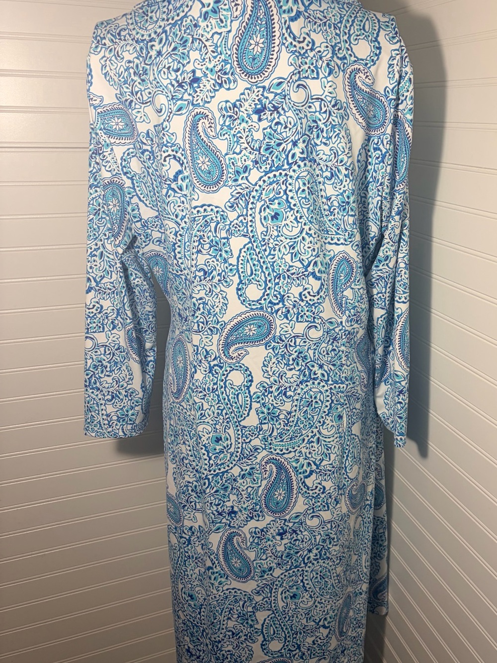 Talbots Teal and Navy Paisley Top - Picture 8 of 11